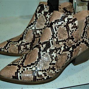 Snake Skin Style Ankle Booties